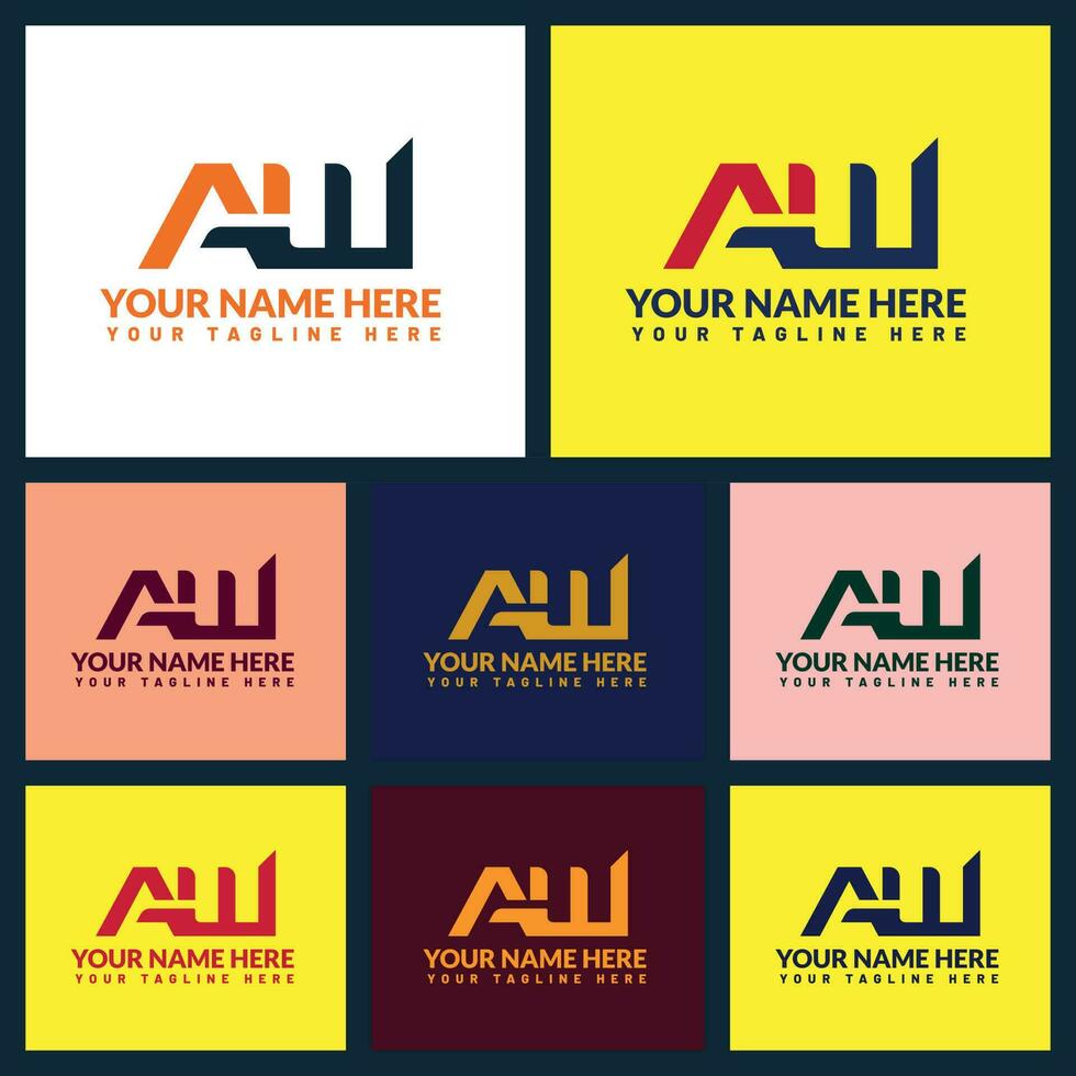 aw brief logo of aw tekst logo en aw woord logo ontwerp. vector