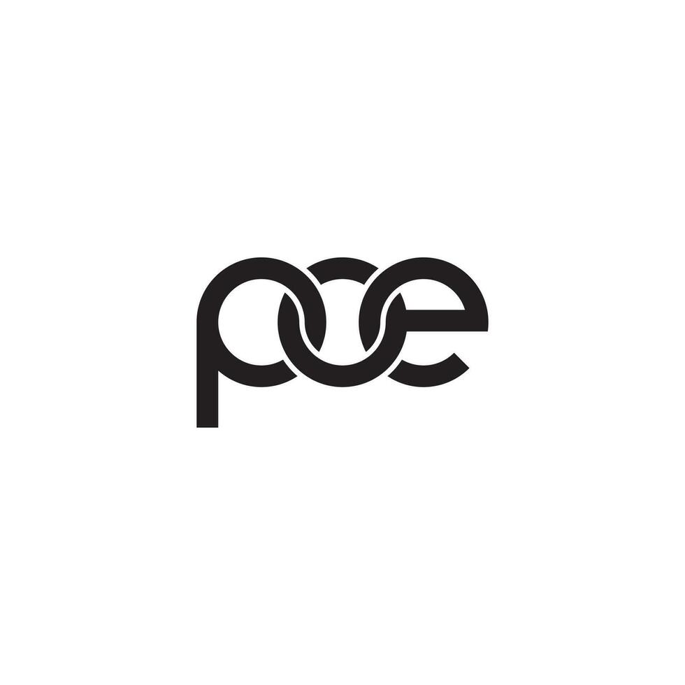 brieven poe monogram logo ontwerp vector