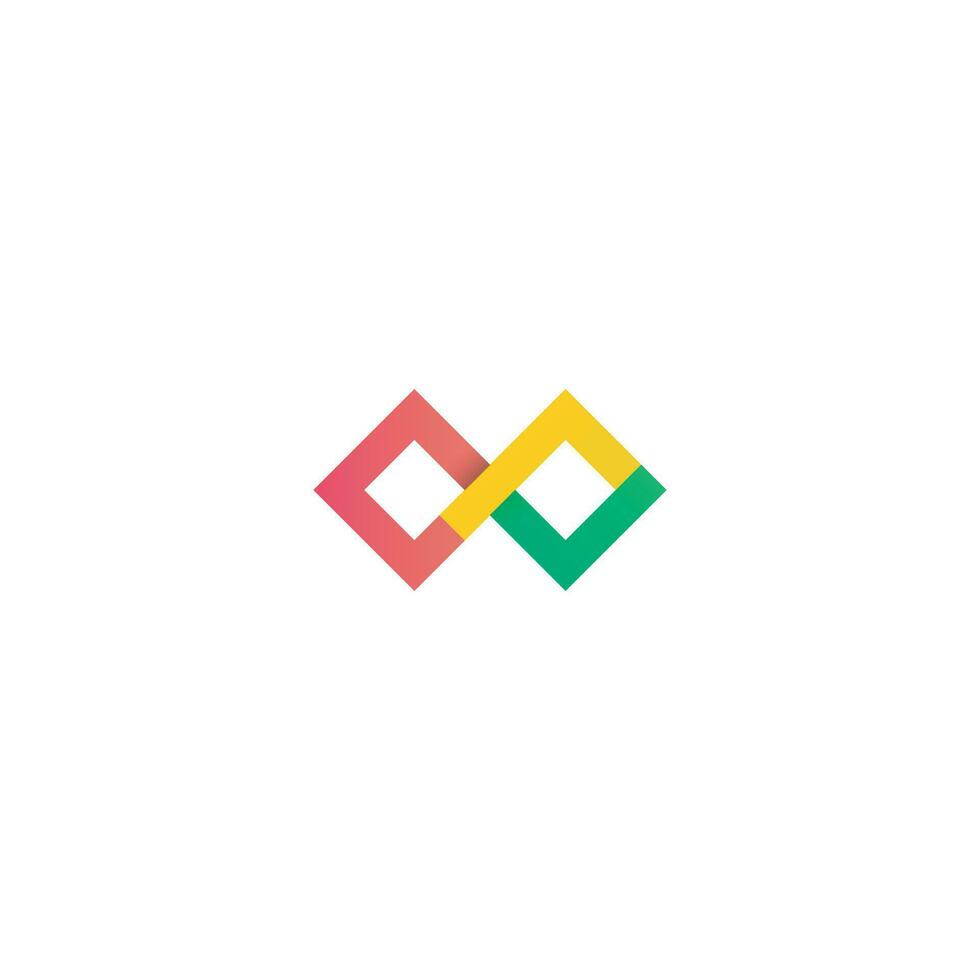 gemakkelijk en kleurrijk oneindigheid logo ontwerp vector