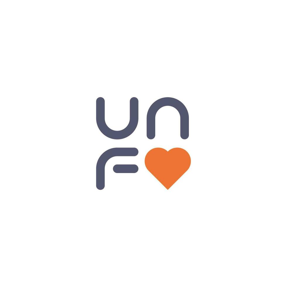 initialen brieven unf liefde logo vector