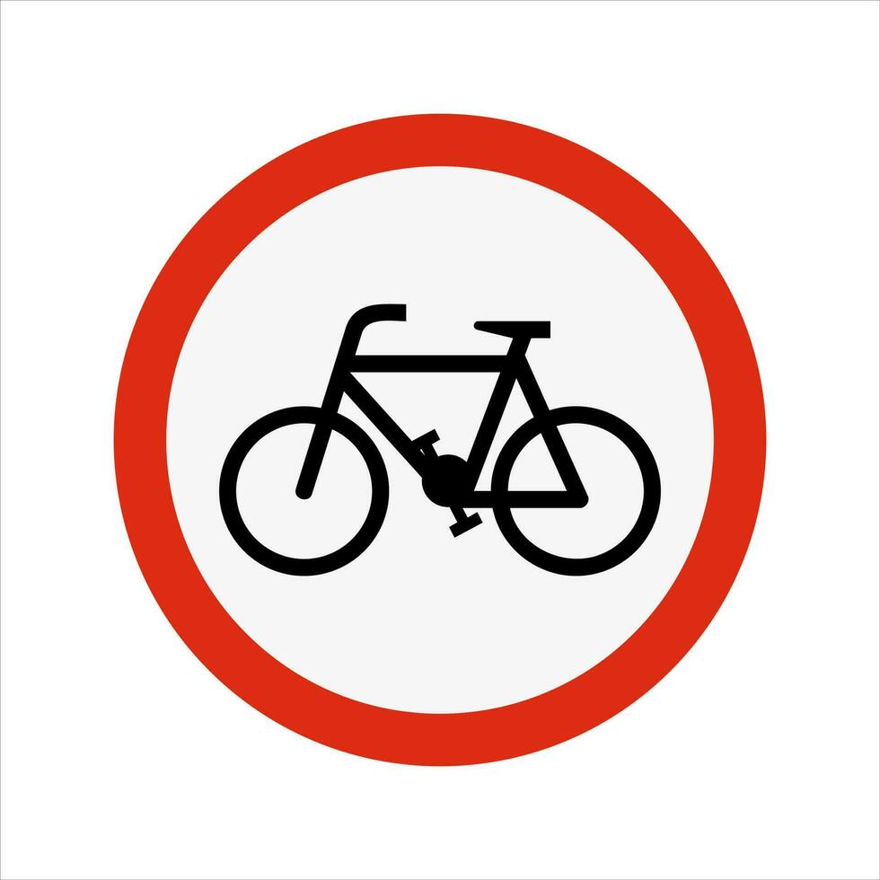 Nee wielersport Nee fiets weg verkeer teken geïsoleerd vector. Nee binnenkomst naar fietsen. vector
