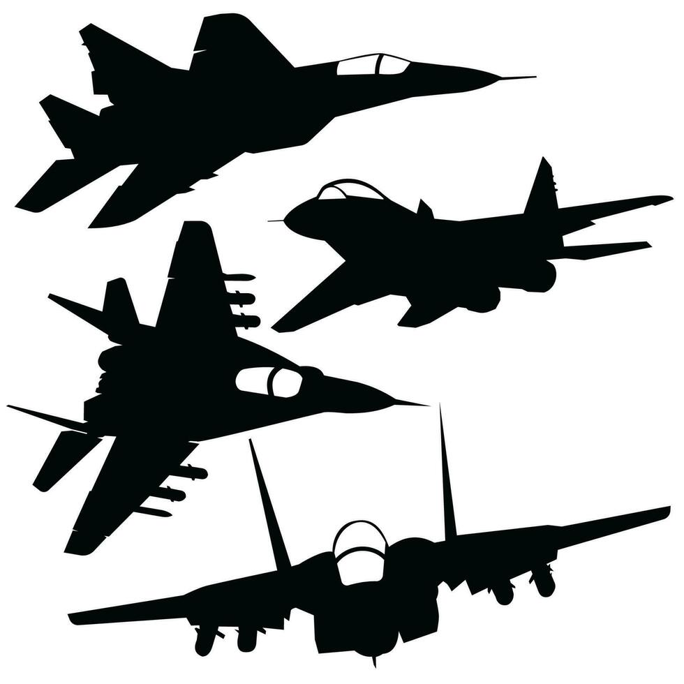 Russisch Jet vechter silhouet vector ontwerp
