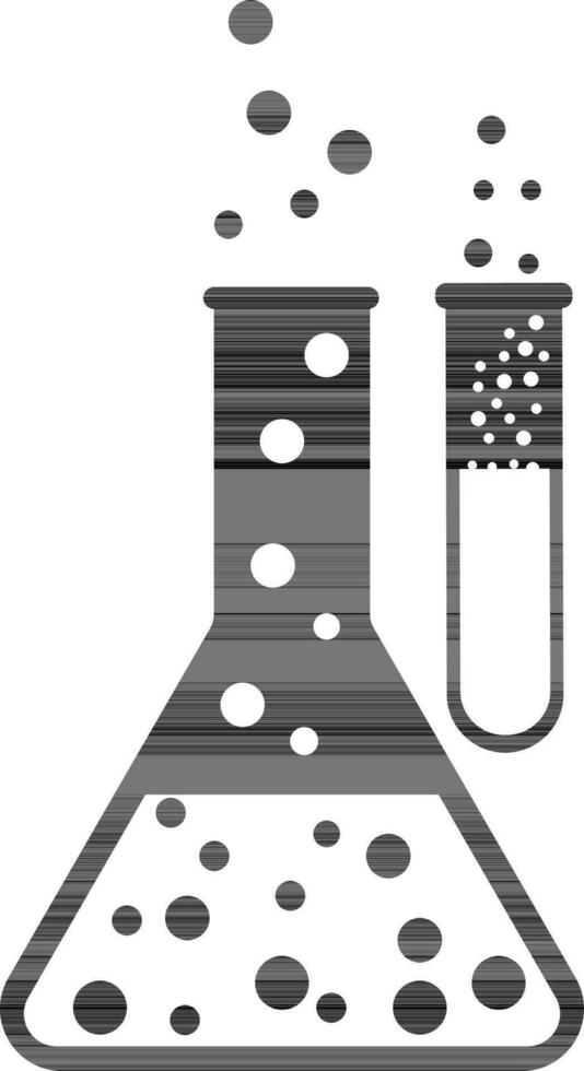 zwart en wit laboratorium glas in vlak stijl. vector