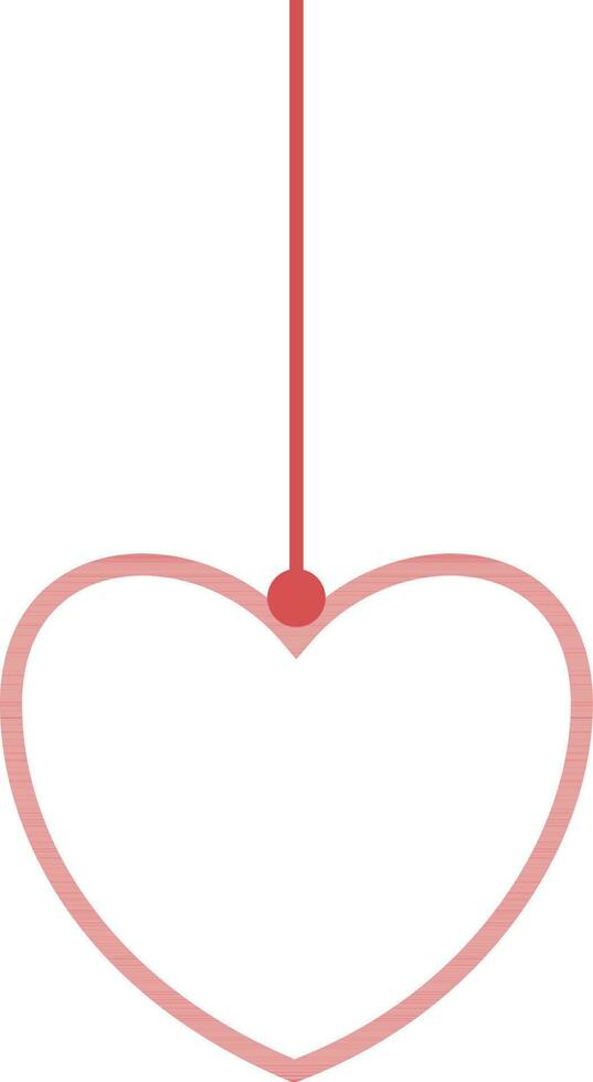 hangende lineair hart in rood kleur. vector