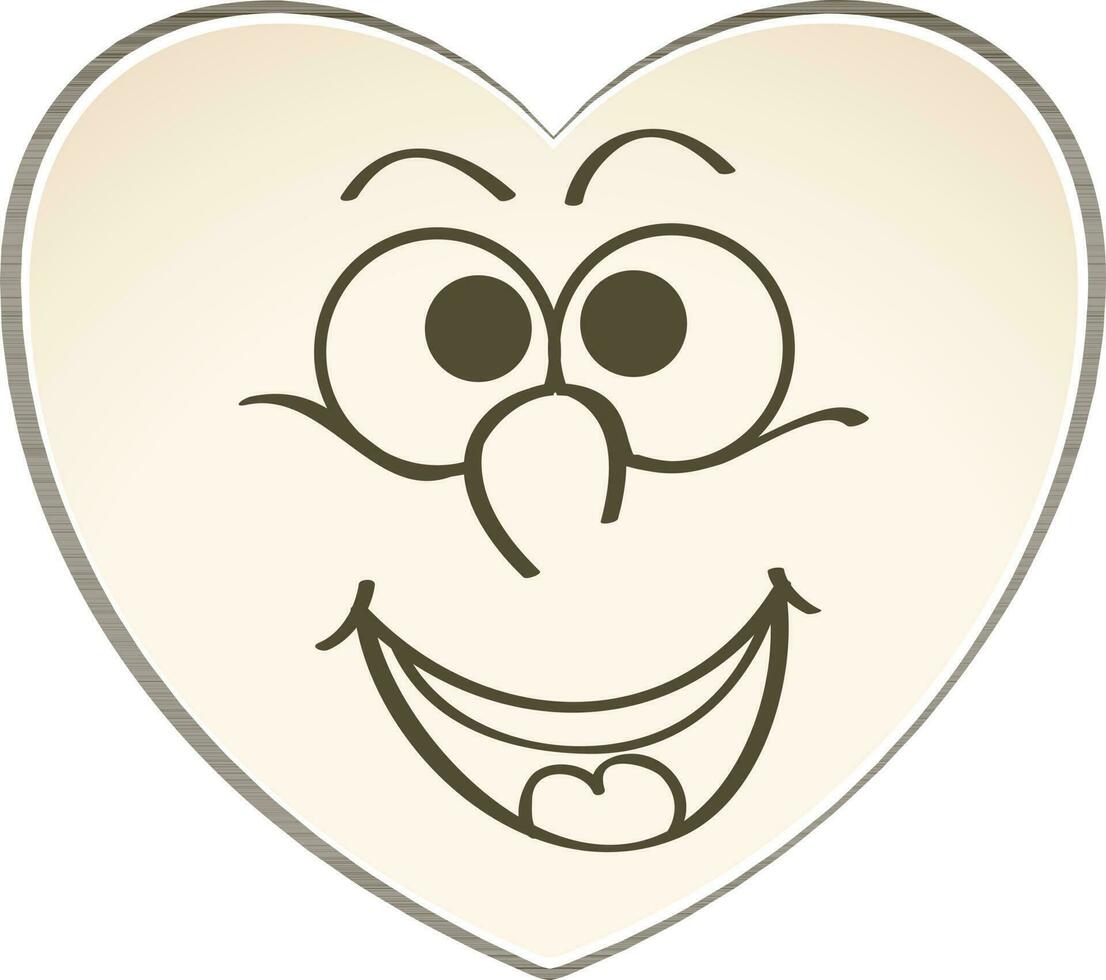 gelukkig hart mascotte in vlak stijl. vector