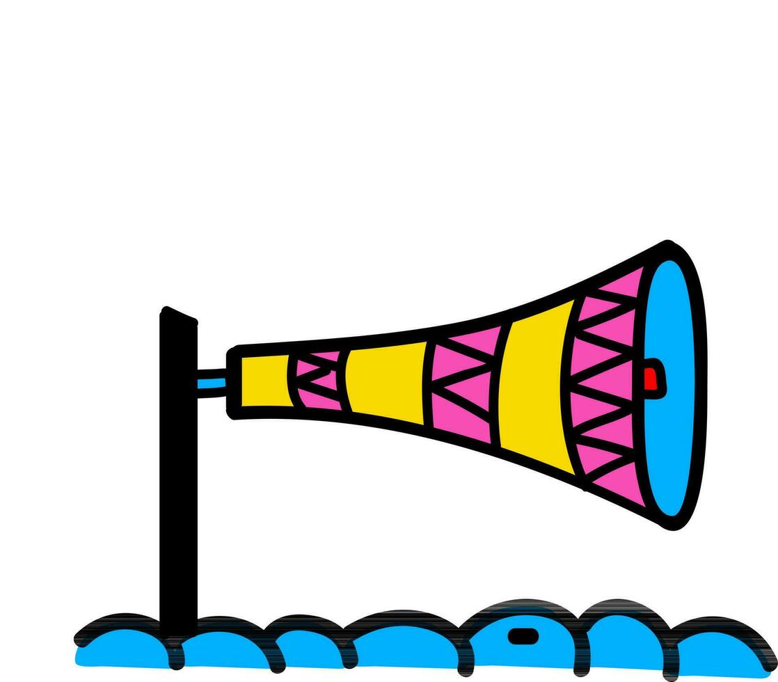 hand- getrokken kleurrijk megafoon ontwerp. vector