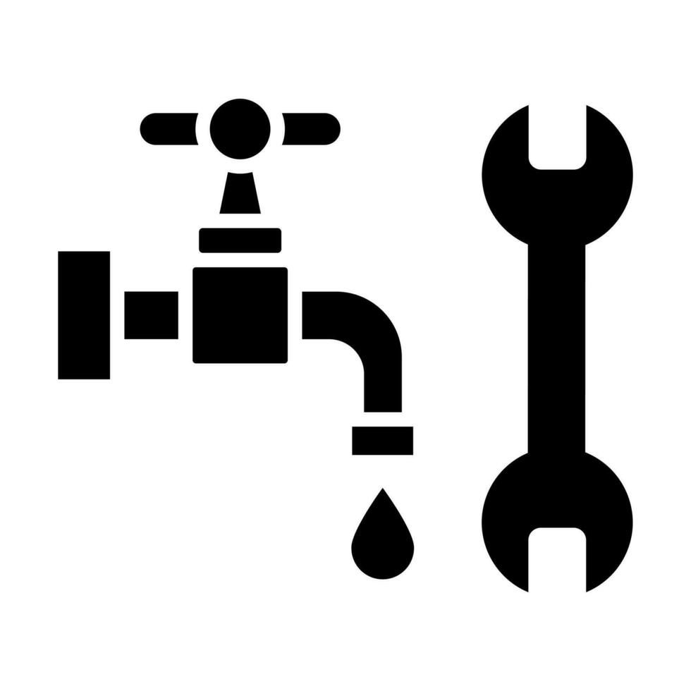 loodgieter glyph icoon ontwerp vector