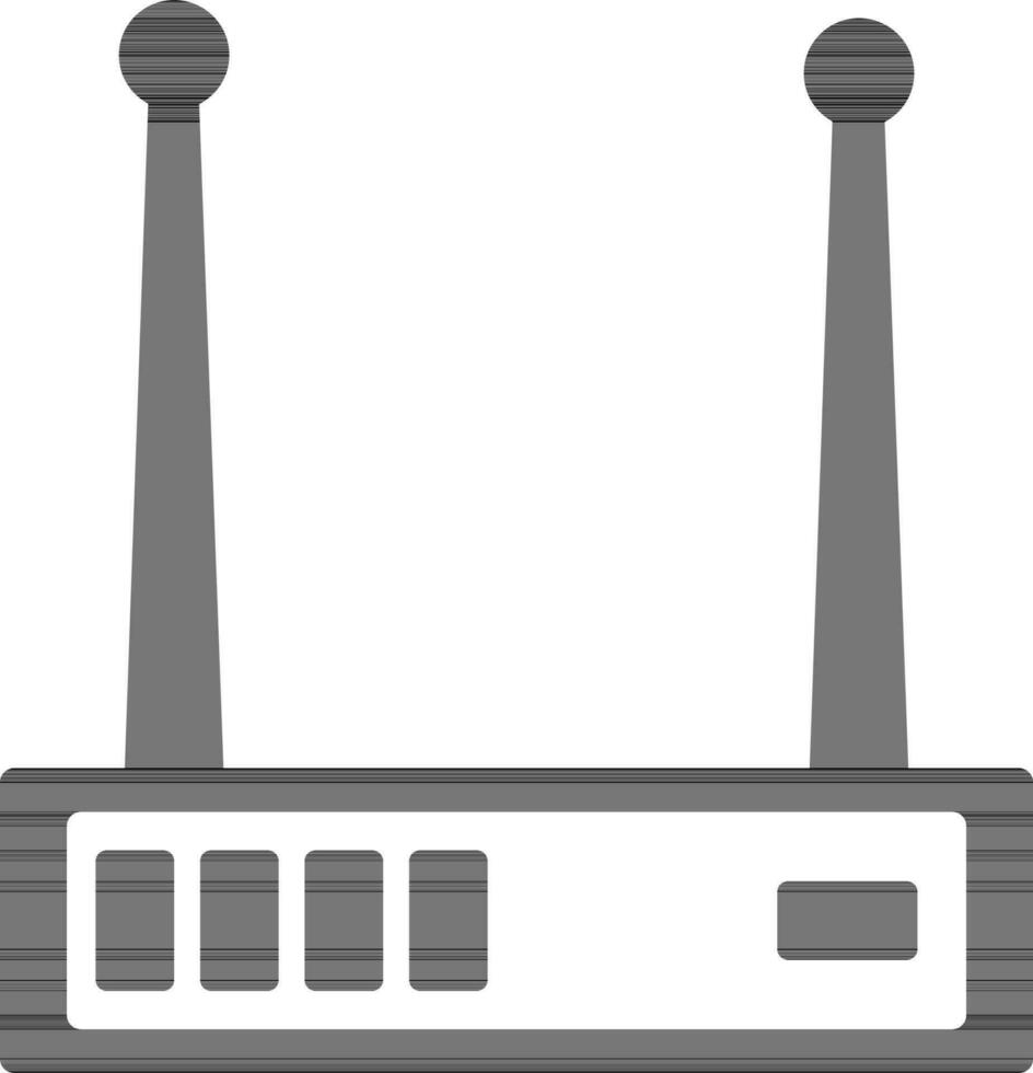 zwart en wit icoon van router. vector