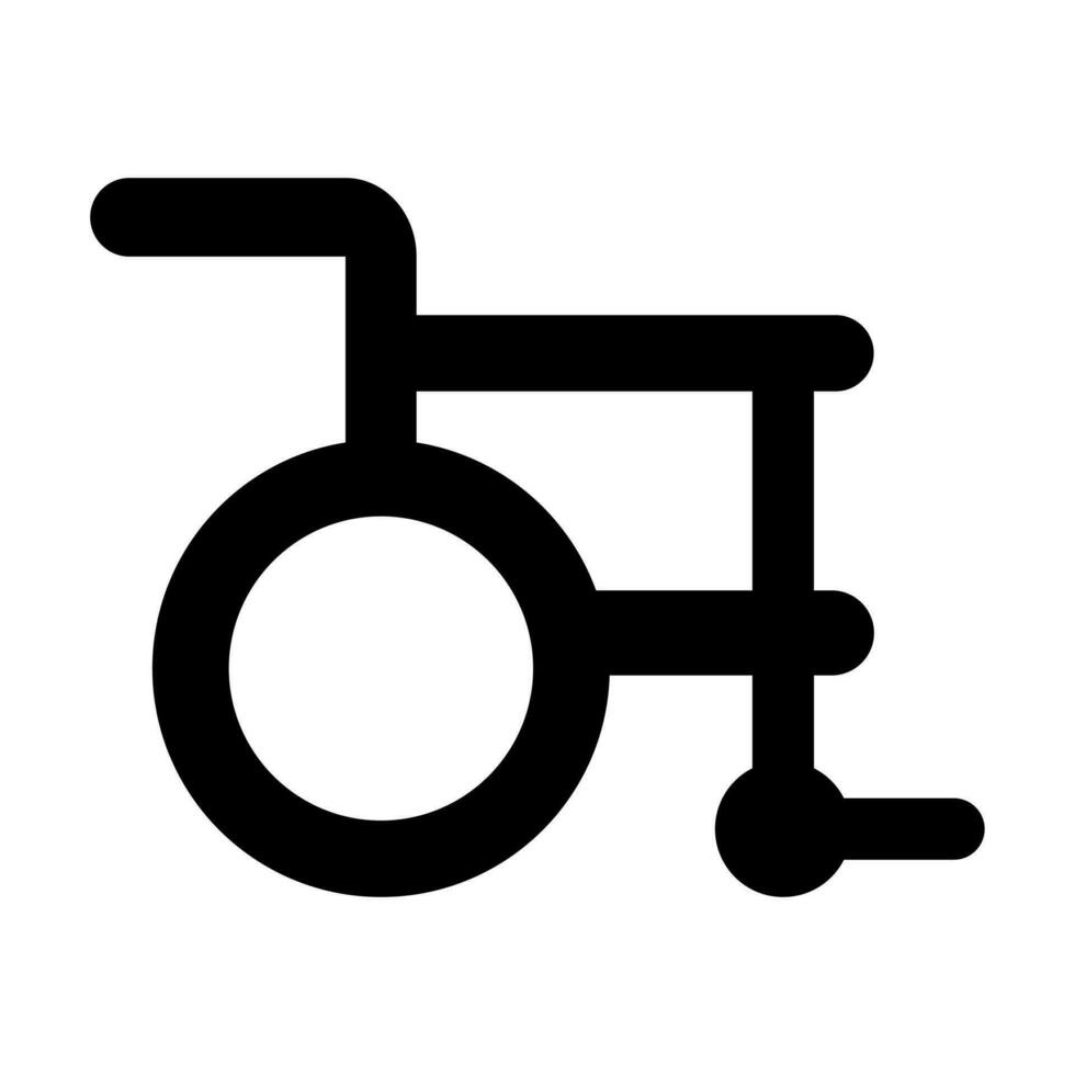 rolstoel glyph pictogram ontwerp vector