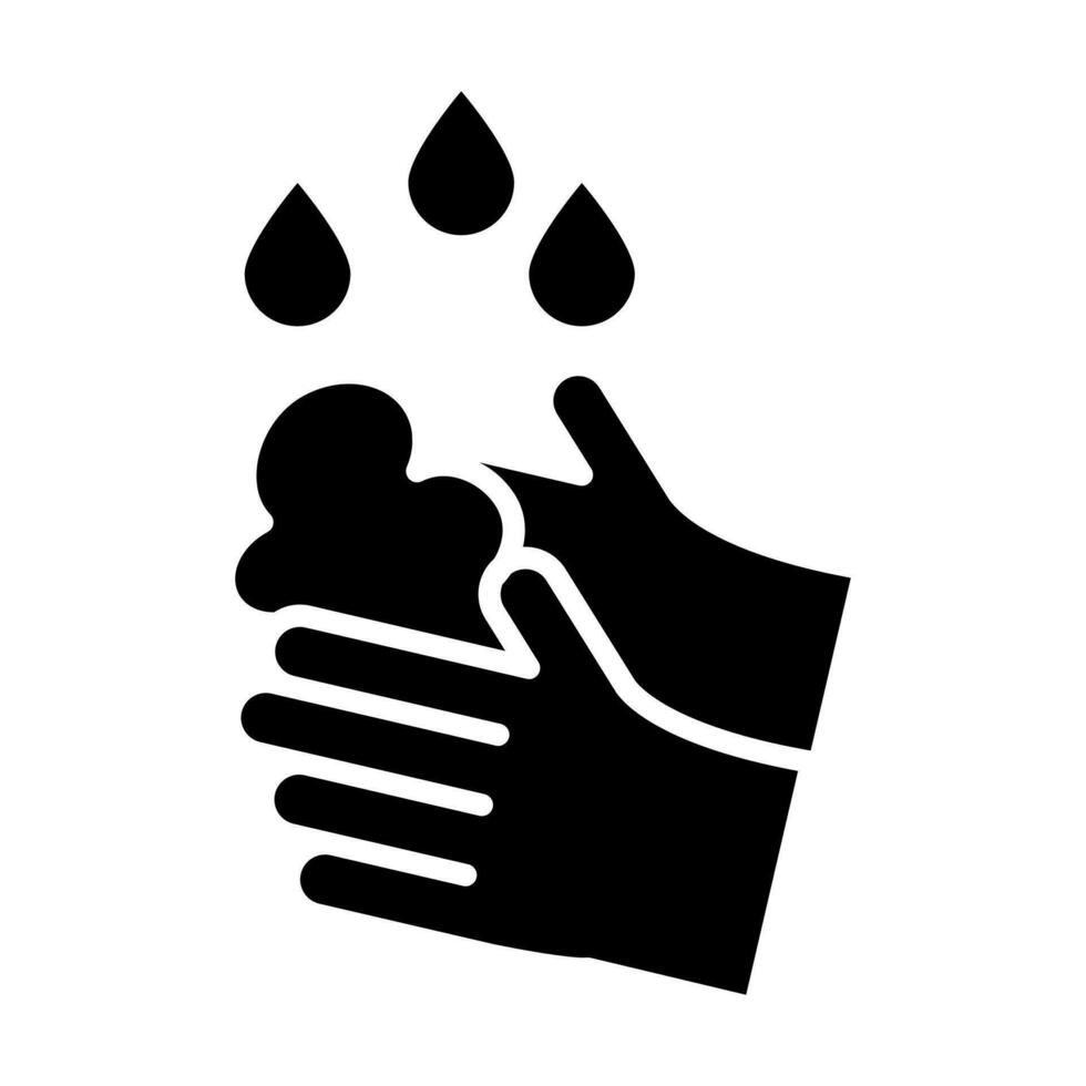 het wassen handen glyph icoon ontwerp vector
