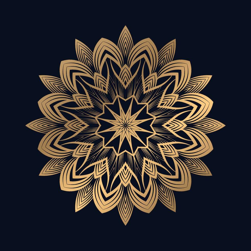 luxueus mandala ontwerp met gouden kleurrijk vector sjabloon