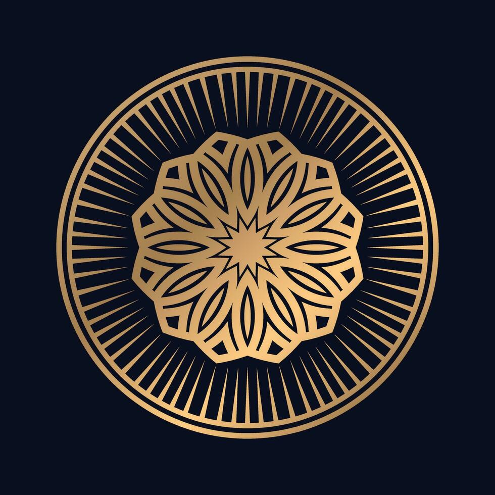 luxueus mandala ontwerp met gouden kleurrijk vector sjabloon