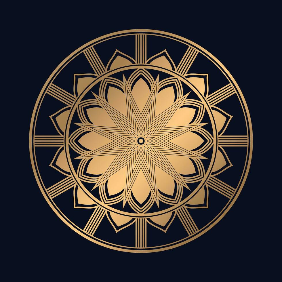 luxueus mandala ontwerp met gouden kleurrijk vector sjabloon