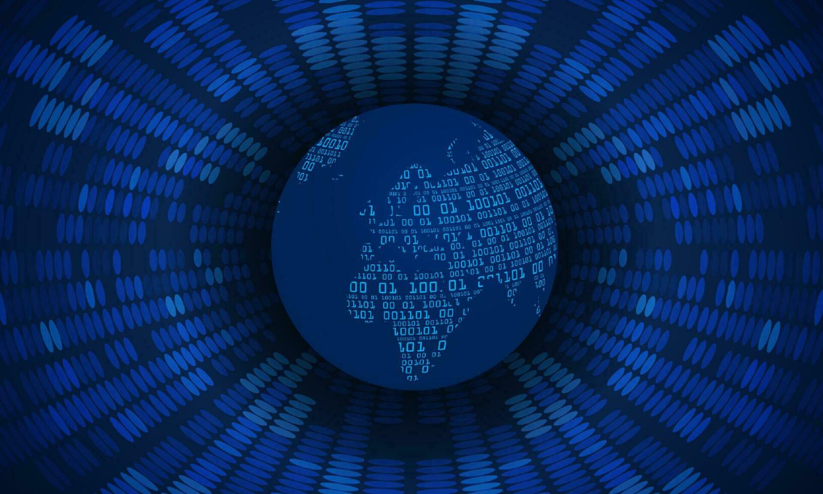 modern cyberveiligheid technologie achtergrond met blauw wereldbol vector