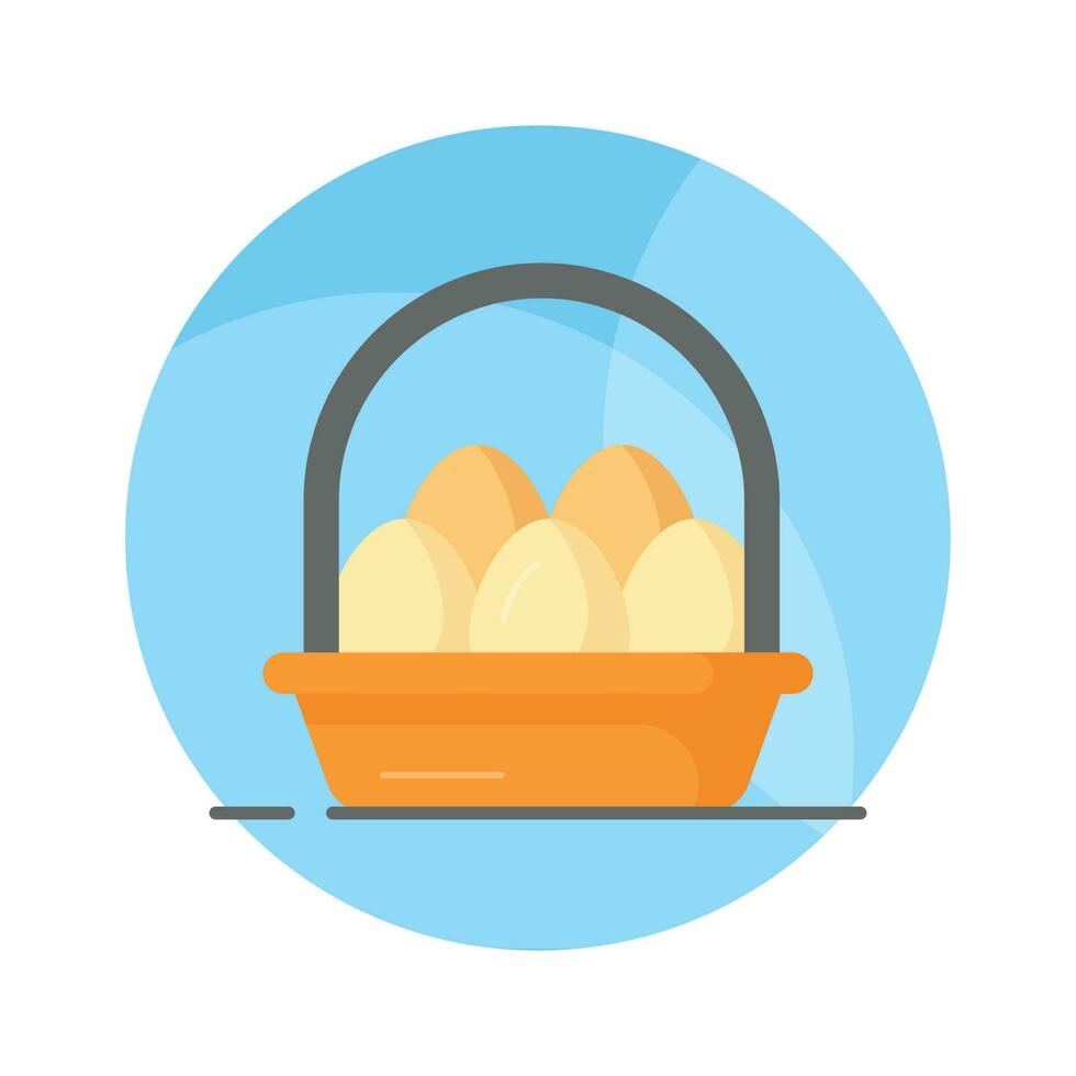 controleren deze verbazingwekkend vector van eieren mand in modern stijl, klaar naar gebruik icoon