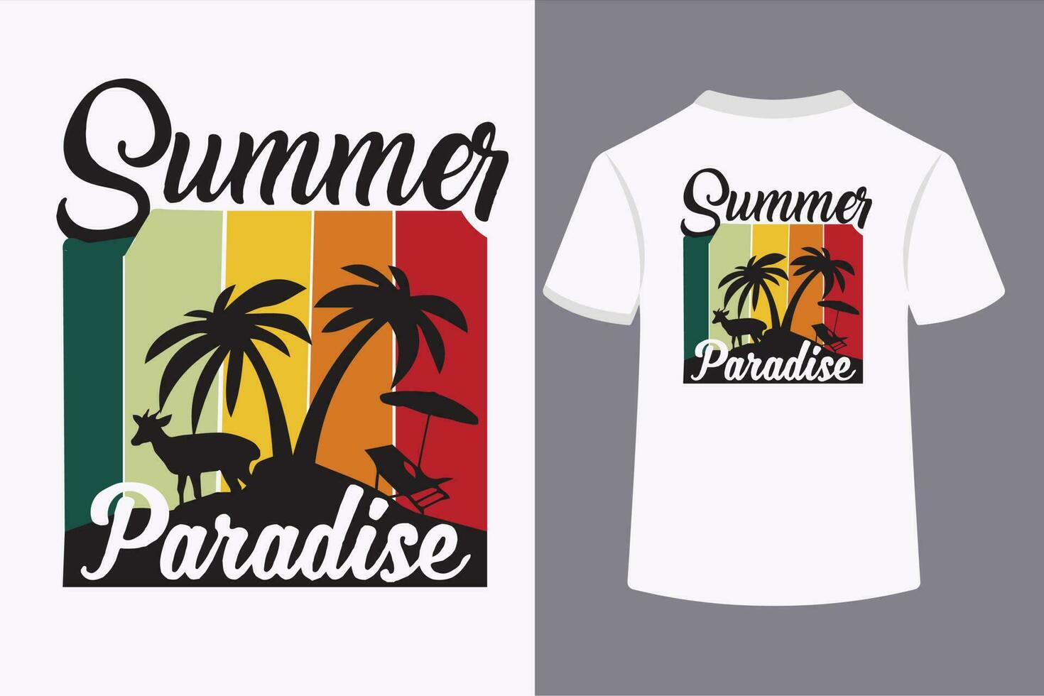 zomerparadijs typografie t-shirtontwerp vector