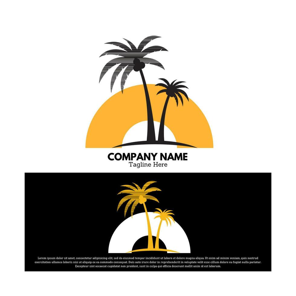 palm boom logo vector ontwerp illustratie, merk identiteit embleem