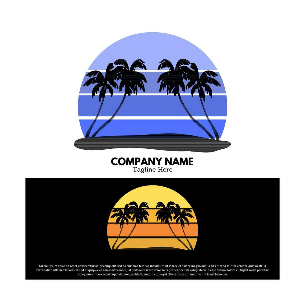 palm boom logo vector ontwerp illustratie, merk identiteit embleem