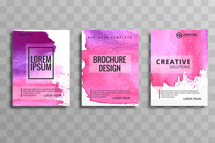 Abstract vector brochure aquarel ingesteld sjabloon. Flyer lay-out d