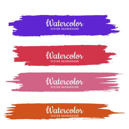 Moderne kleurrijke aquarel slag set vector