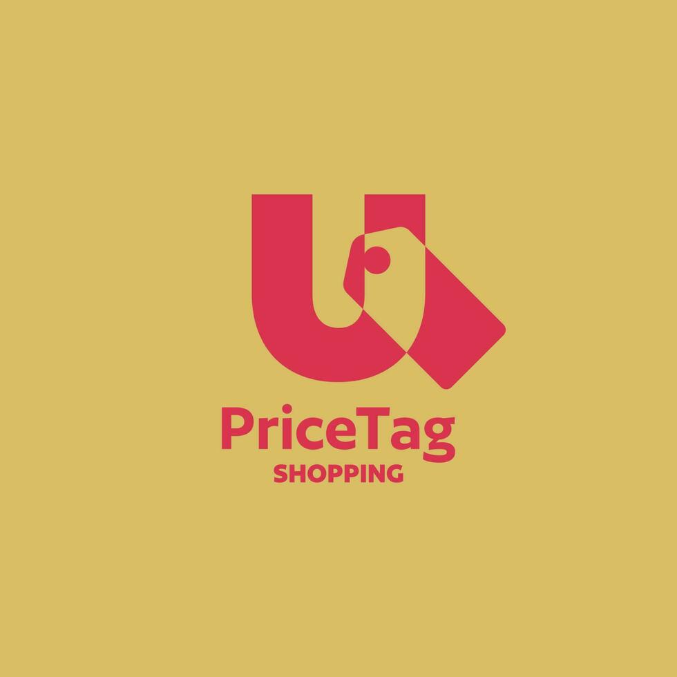 alfabet u prijs label logo vector