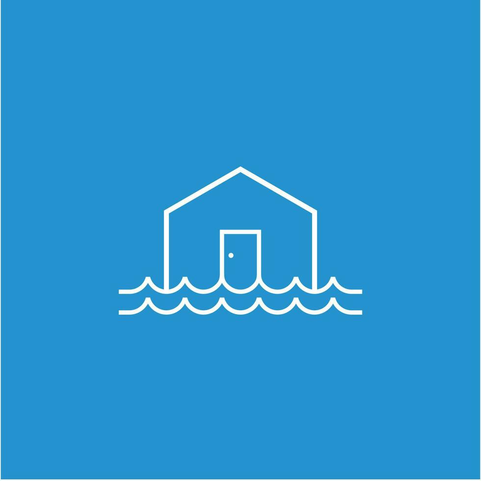 huis water echt landgoed logo ontwerp vector