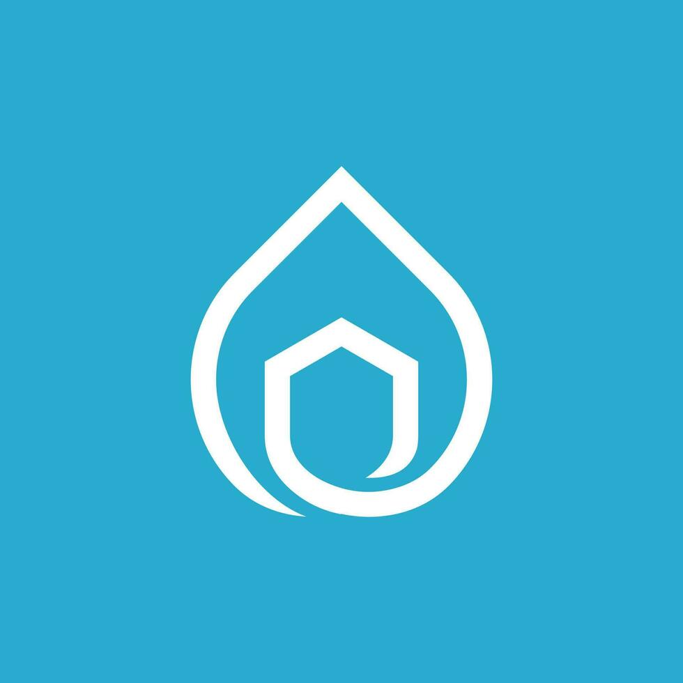 water huis echt landgoed logo ontwerp vector