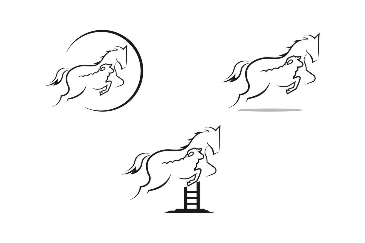 paard en schapen kunst sillhouette bundel logo ontwerp sjabloon element vector
