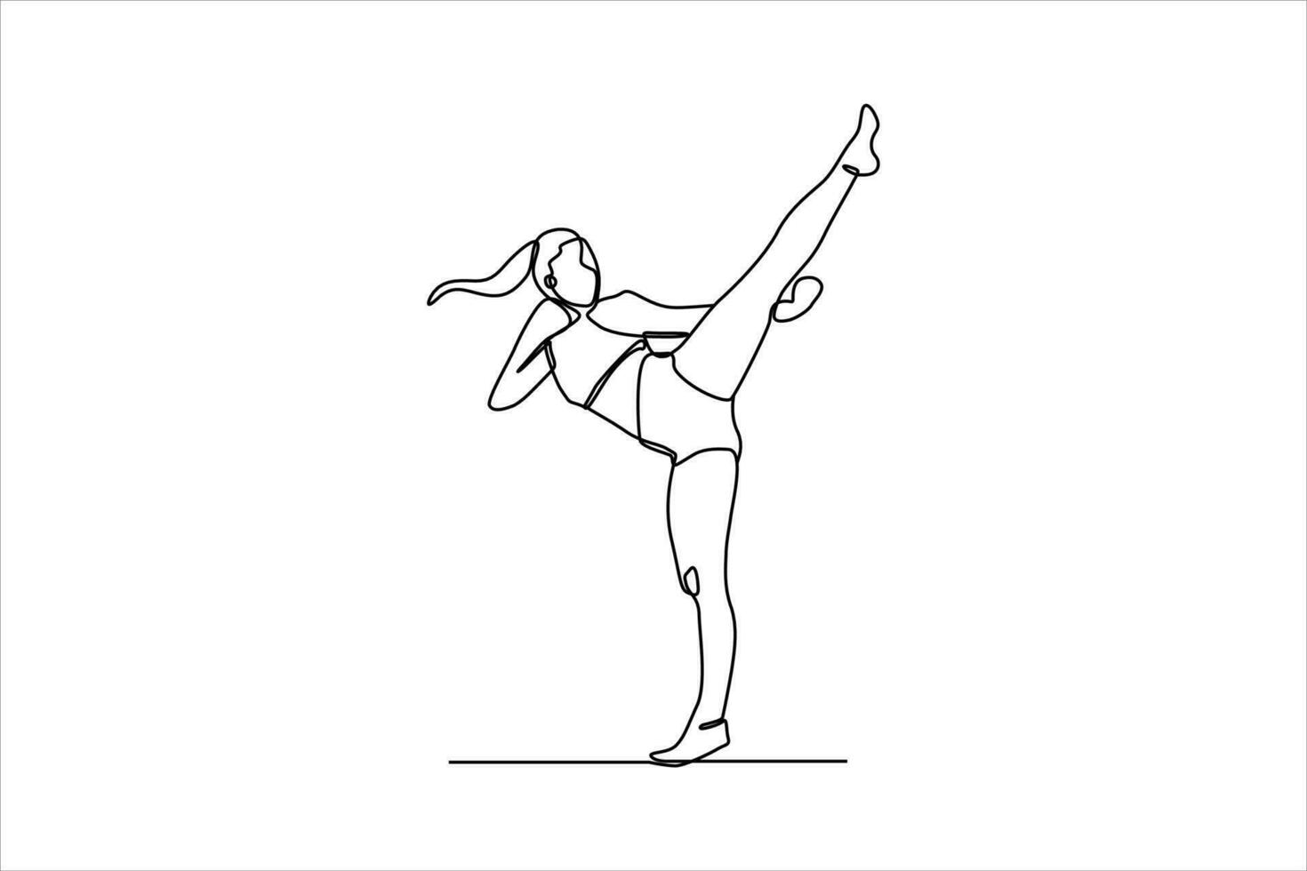 doorlopend lijn tekening van vrouw dansen ballet illustratie vector