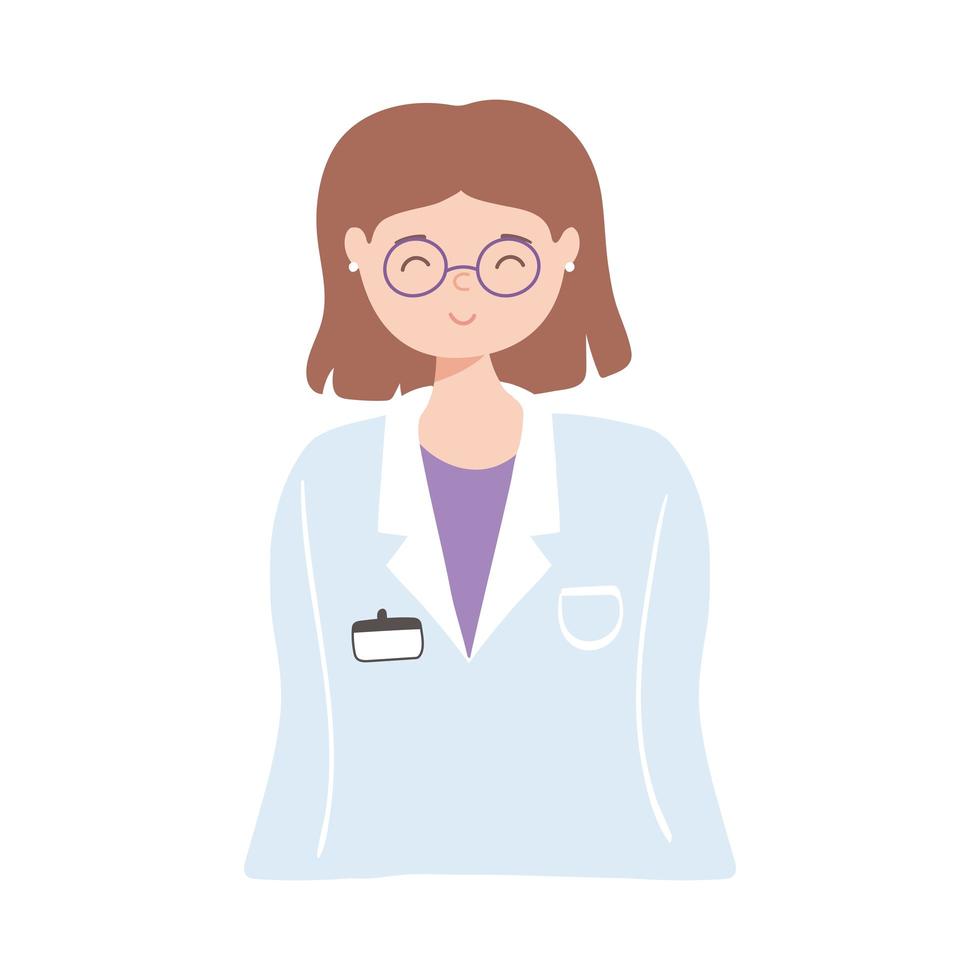 schattige dokter vrouw vector