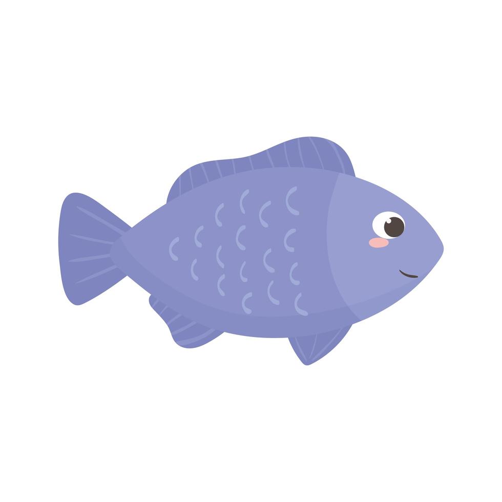 paarse vis cartoon vector