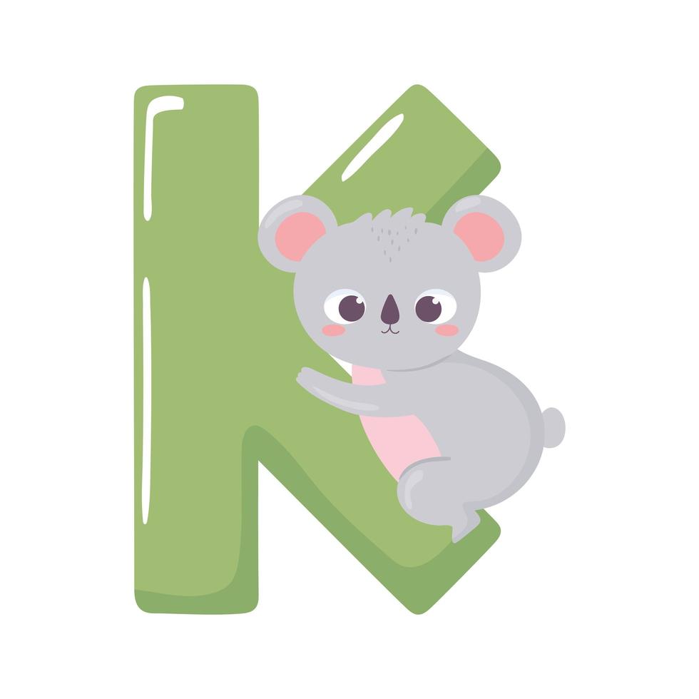 koala dierlijk alfabet vector