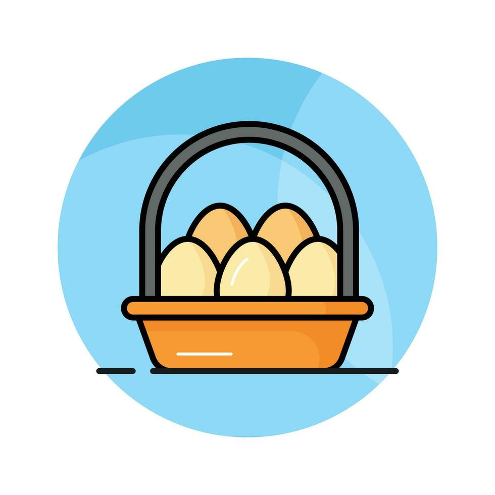 controleren deze verbazingwekkend vector van eieren mand in modern stijl, klaar naar gebruik icoon
