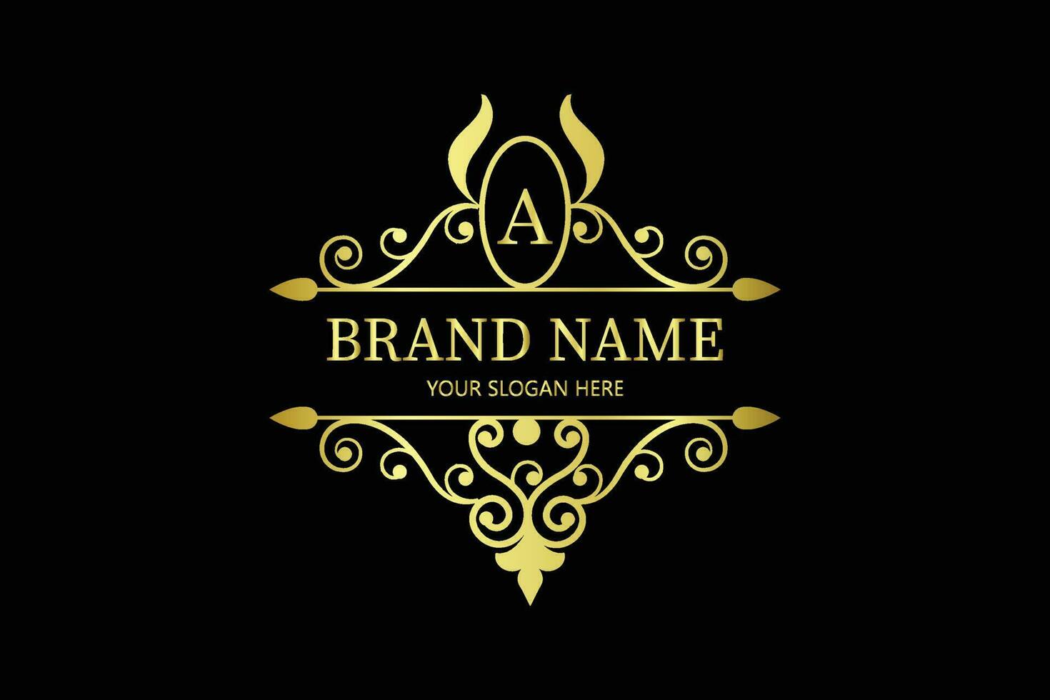 luxe gouden Koninklijk brief logo sjabloon. vector