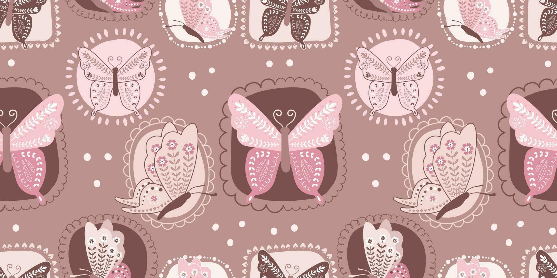 mooi vlinder tuin naadloos patroon vector