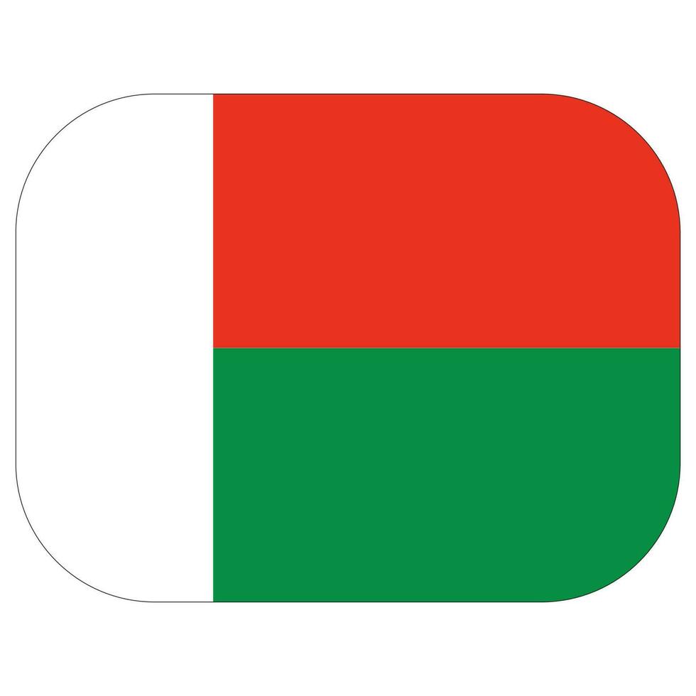 Madagascar vlag. vlag van Madagascar in ontwerp vorm vector