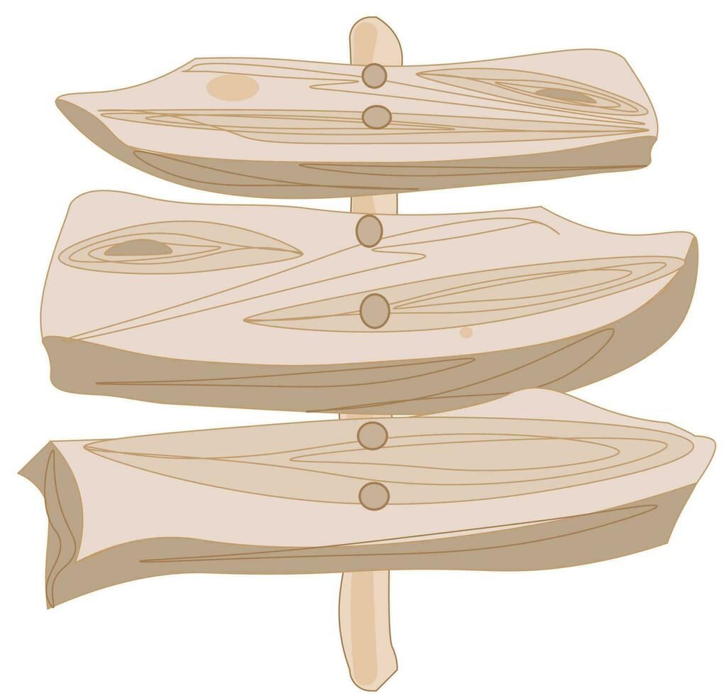 banier houten teken gidsen.illustratie voor een boom. houten teken bord. vector