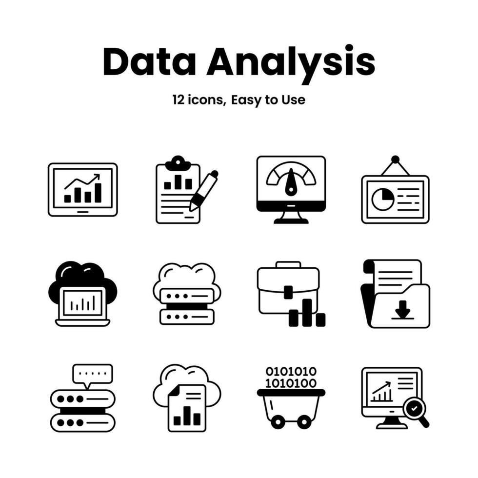 voorzichtig bewerkte gegevens analyse en statistieken pictogrammen, downloaden deze premie vectoren gemakkelijk naar gebruik