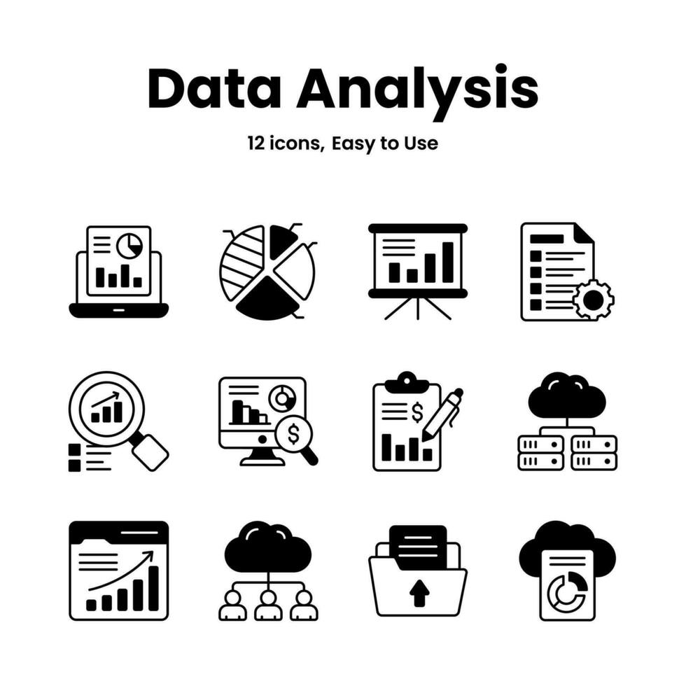 voorzichtig bewerkte gegevens analyse en statistieken pictogrammen, downloaden deze premie vectoren gemakkelijk naar gebruik