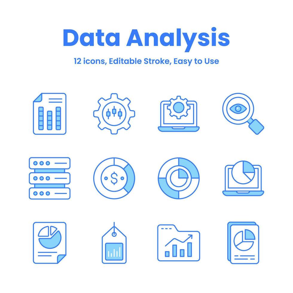 voorzichtig bewerkte gegevens analyse en statistieken pictogrammen, downloaden deze premie vectoren gemakkelijk naar gebruik