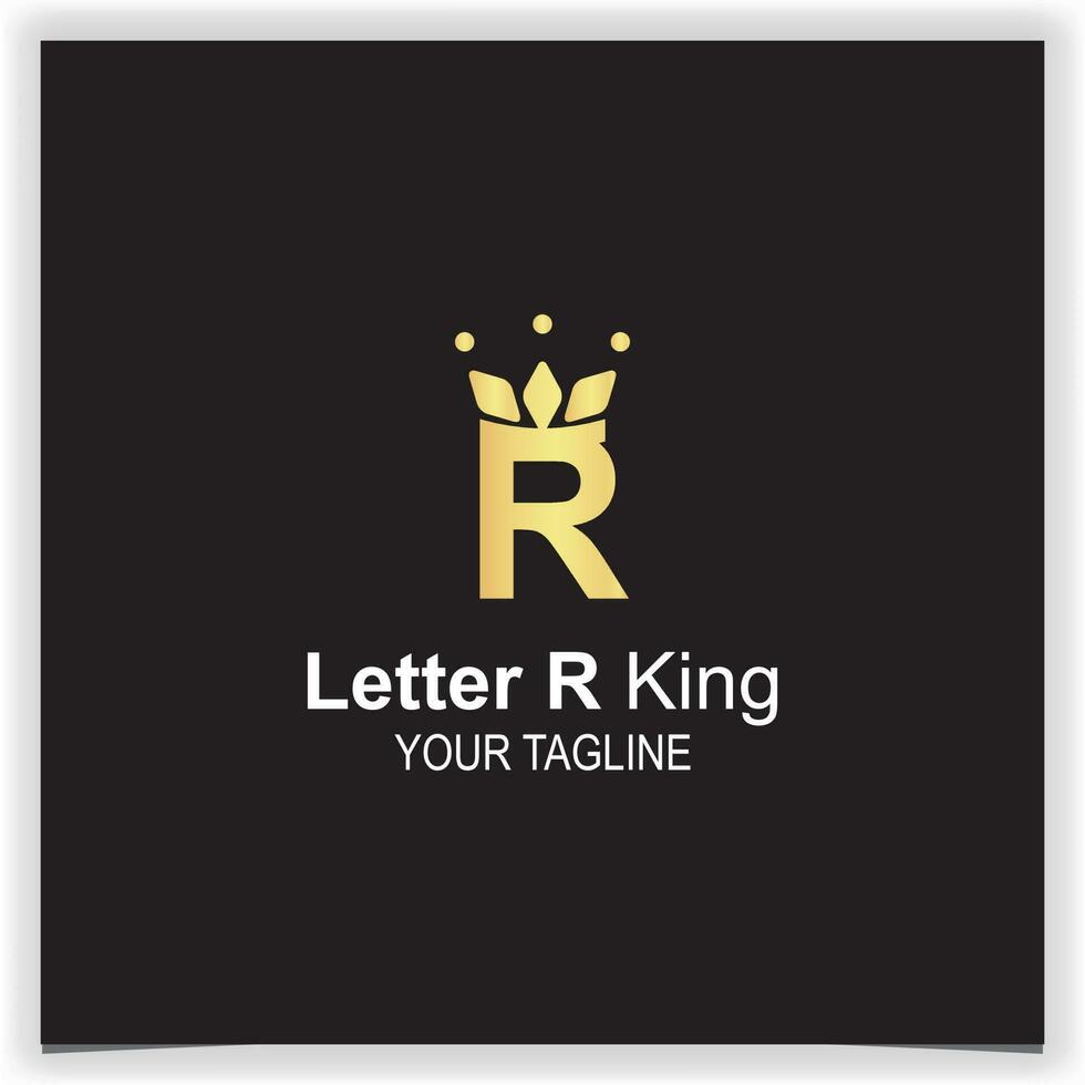 luxe goud brief r kroon logo premie elegant sjabloon vector eps 10