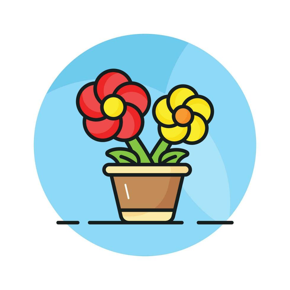 grijp deze oog rustgevend vector van bloem pot vector in modieus stijl, ingemaakt bloemen in bewerkbare stijl