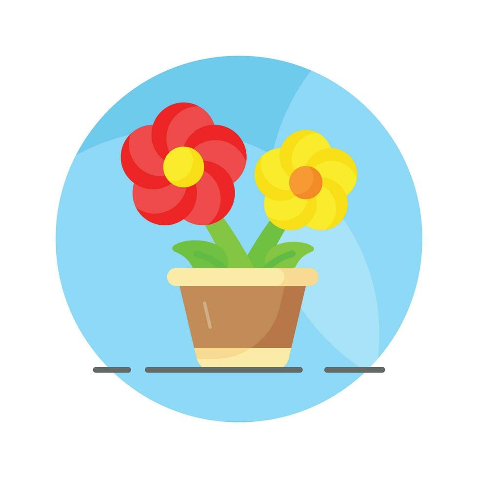 grijp deze oog rustgevend vector van bloem pot vector in modieus stijl, ingemaakt bloemen in bewerkbare stijl