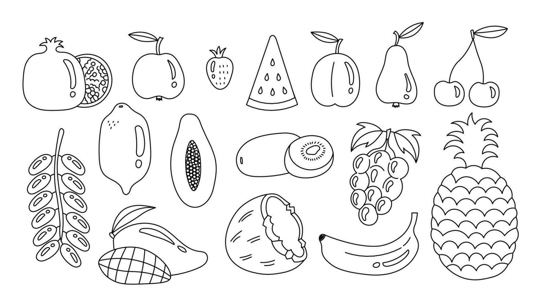 tekening fruit groot reeks vector