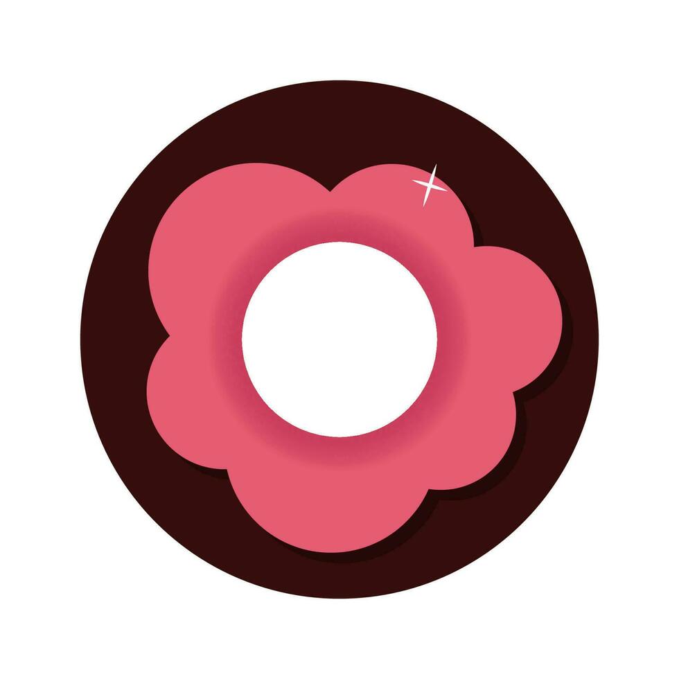 chocola donut met roze glimmertjes vector