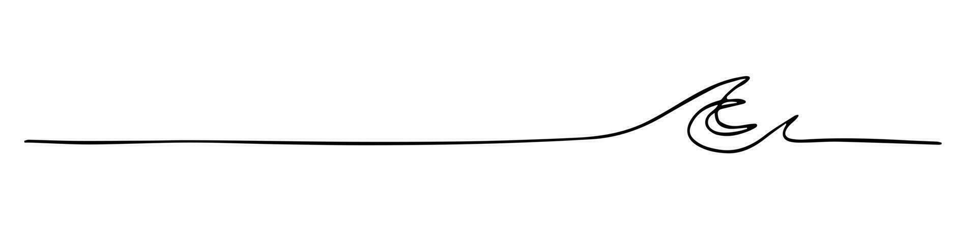 hand getekend lijn van een zee Golf. abstract Golf getrokken met een doorlopend zwart lijn. vector illustratie Aan wit achtergrond. voor ontwerp, sociaal media, afdrukken, behang, logo.