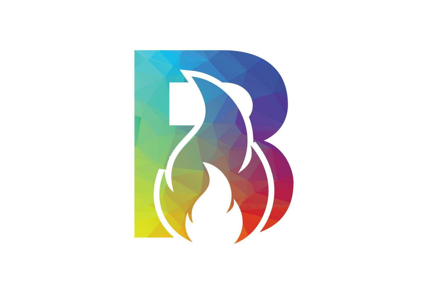laag poly en eerste b brief logo met creatief symbool, vector ontwerp sjabloon