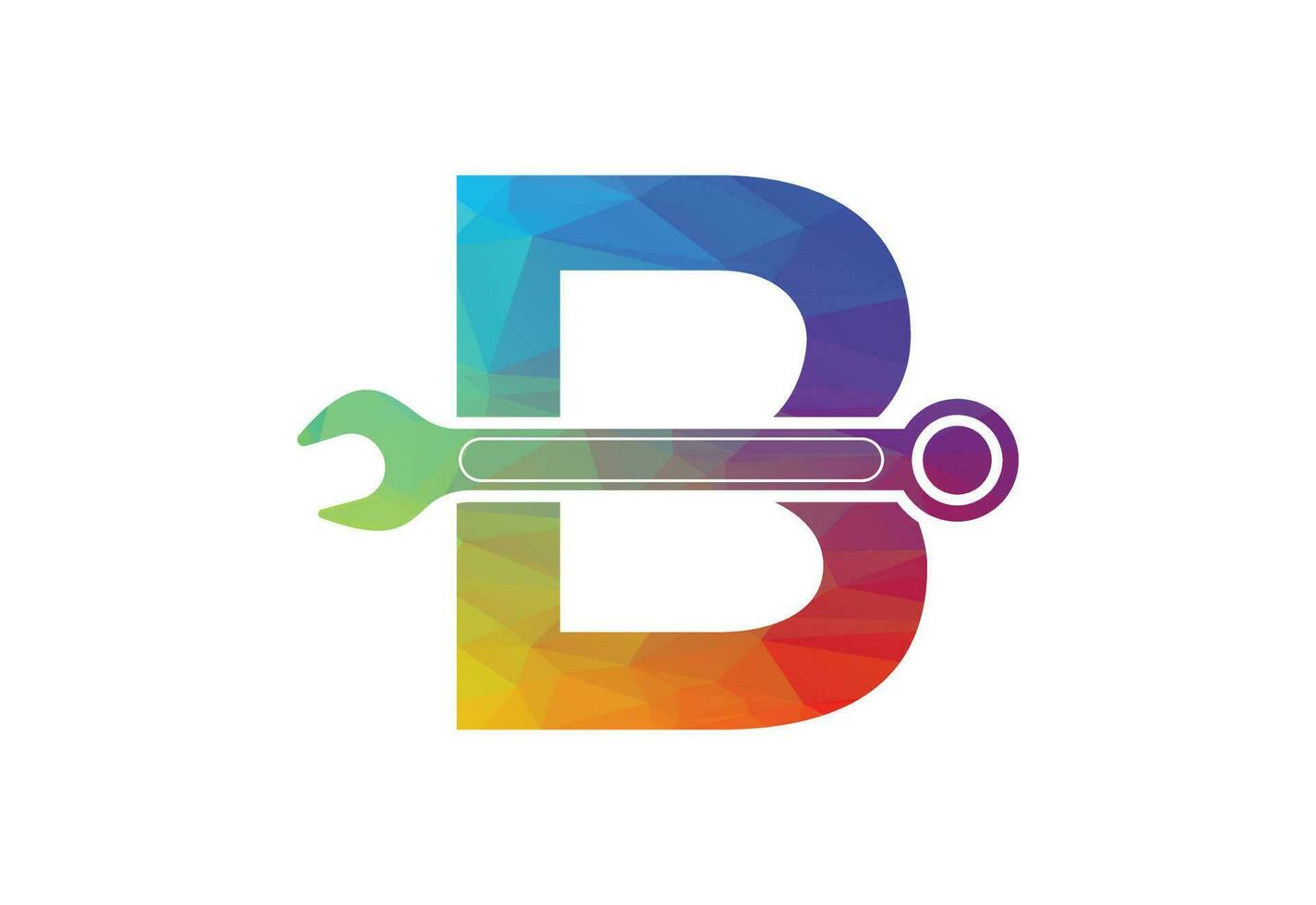 laag poly en eerste b brief logo met creatief symbool, vector ontwerp sjabloon