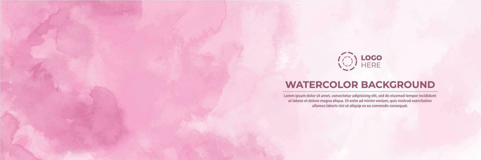 roze banier met waterverf achtergrond vector