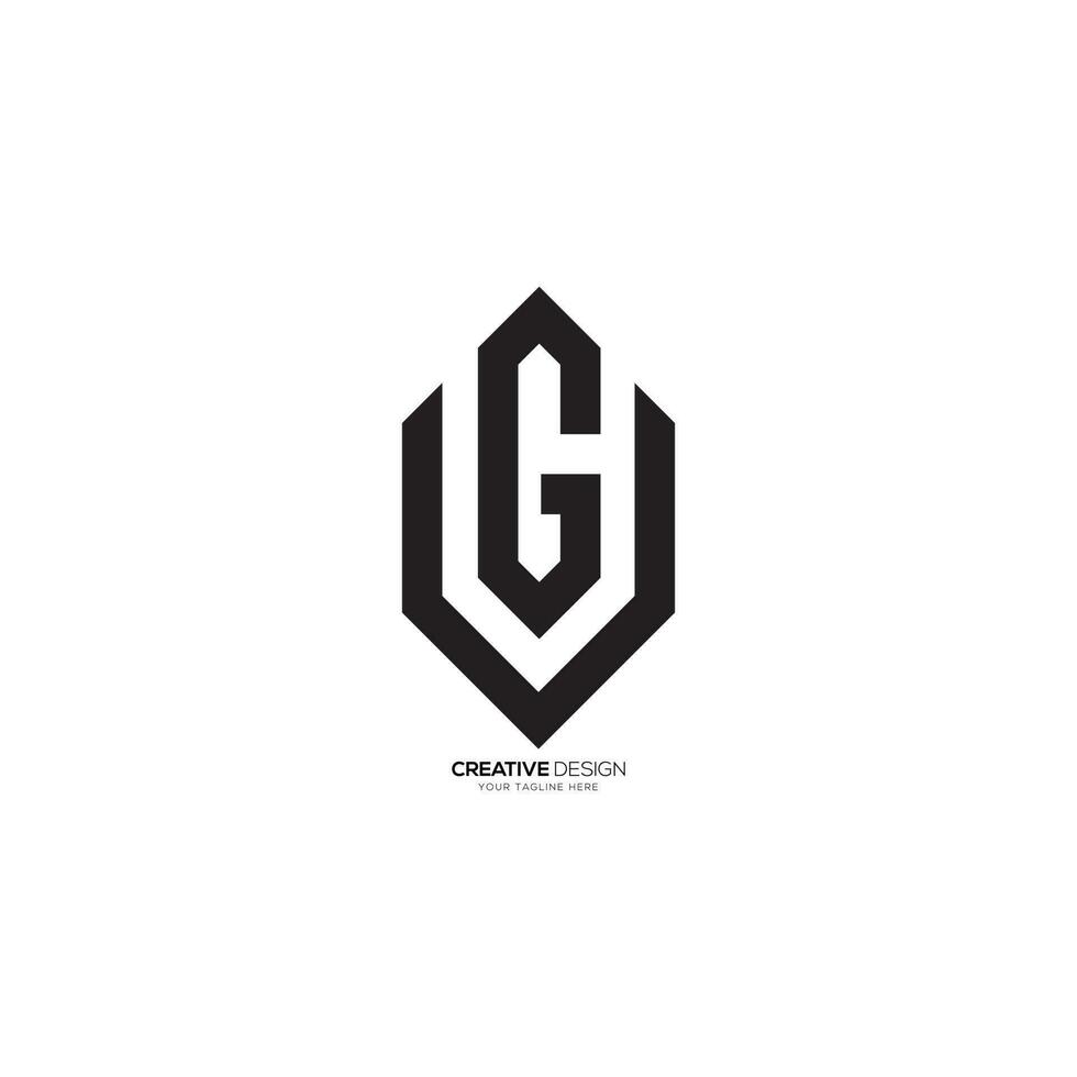 uniek brief vg of gv modern vorm alfabet monogram minimaal logo. vg logo. gv logo vector